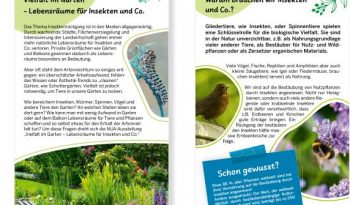 Ausstellung „Vielfalt im Garten – Lebensraum für Insekten und Co.“ der Natur- und Umweltschutzakademie NRW (NUA NRW)