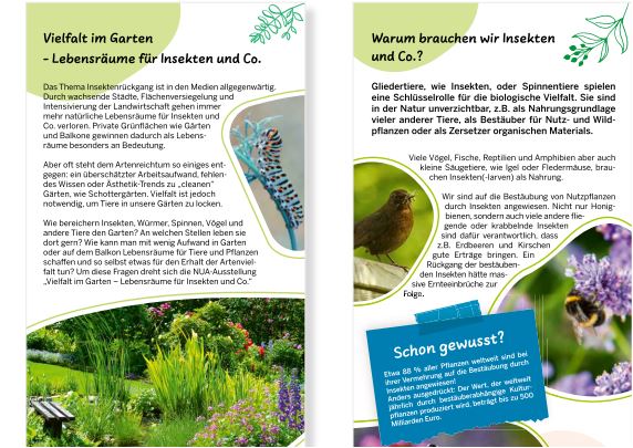 Ausstellung „Vielfalt im Garten – Lebensraum für Insekten und Co.“ der Natur- und Umweltschutzakademie NRW (NUA NRW)